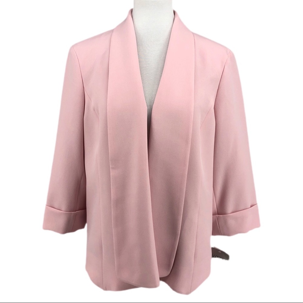 Kasper Pink Tutu Open Front 3/4 Cuffed Sleeve Blazer Jacket - Picture 1 of 8